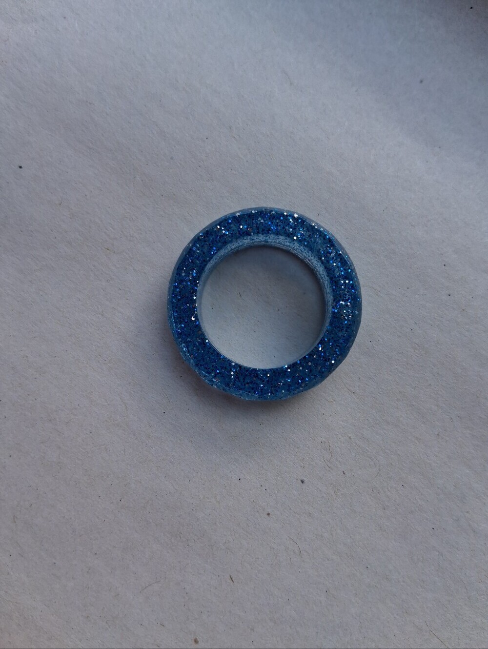 Hand Crafted Sparkling Blue Resin Ring